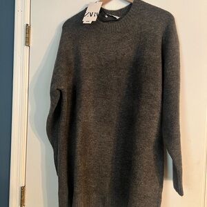Zara Women's Gray Sweater Dress